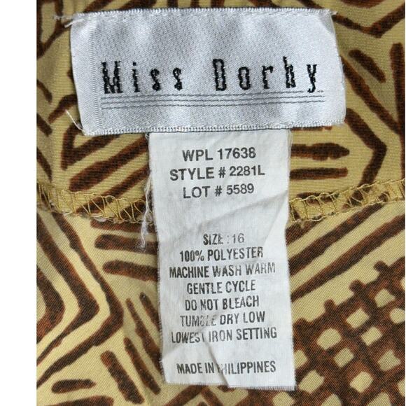 Vintage 80s Miss Dorby Tribal Sleeveless Maxi Dress - 16 - Picture 7 of 8